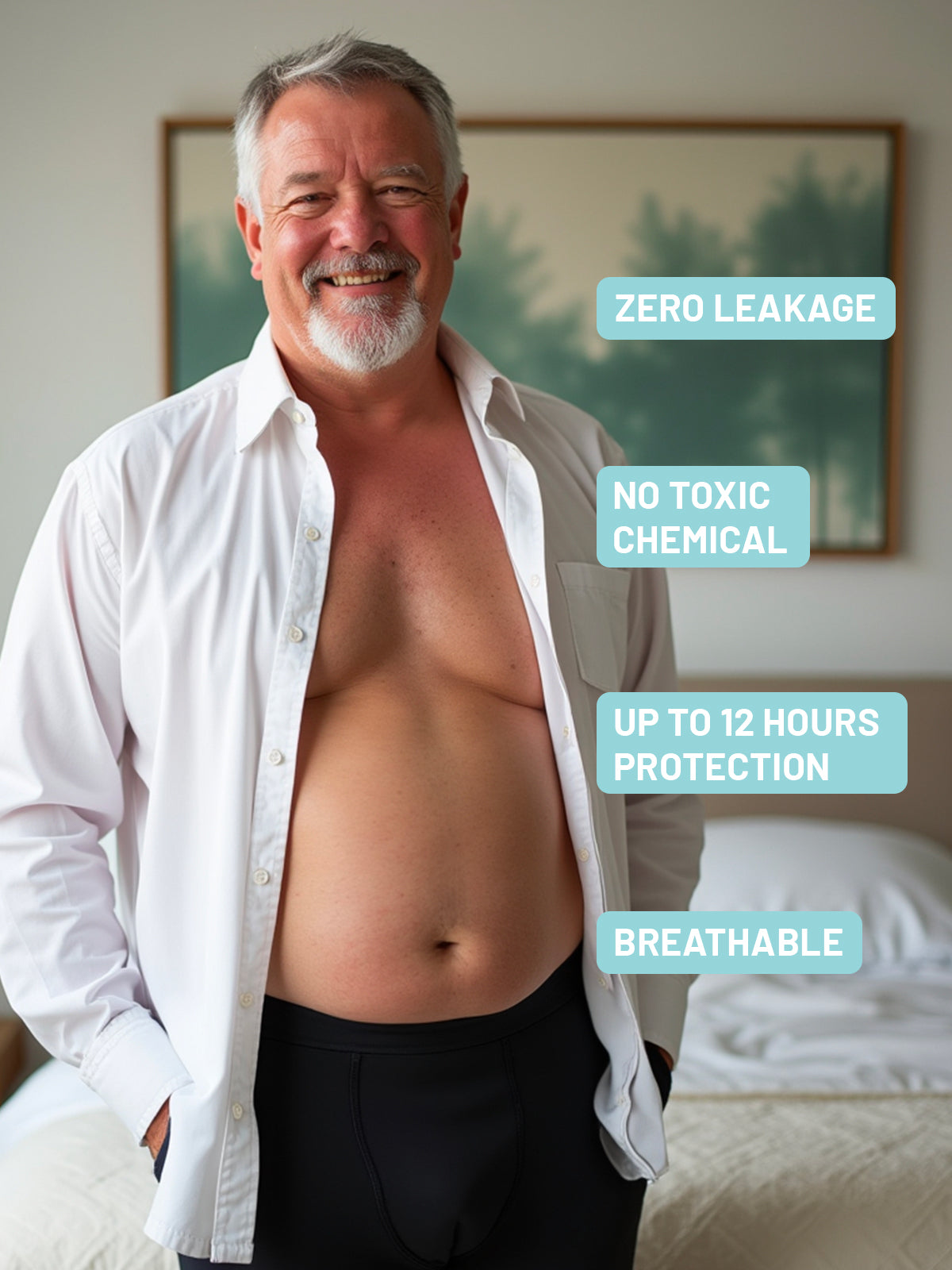 ULTRA-ABSORBENT INCONTINENCE BOXER BRIEFS