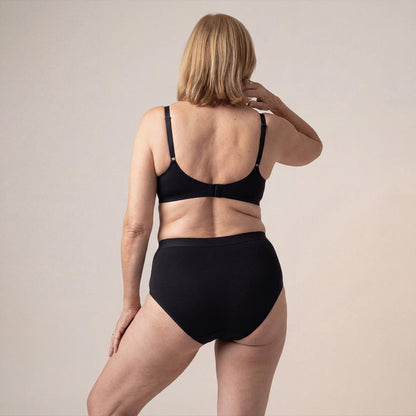 Back view of Orykas women's heavy-flow incontinence underwear showing full coverage design and soft bamboo fiber fabric for complete and discreet leak protection