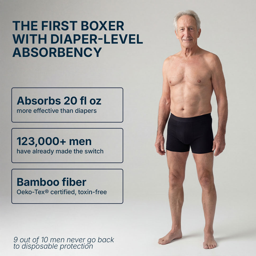 Men’s Maximum Absorbency Washable Incontinence Boxer