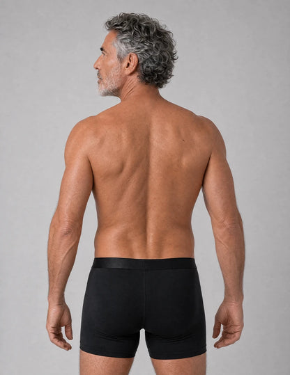 Rear view of Orykas maximum absorbency boxer briefs — full coverage protection for men with heavy leaks