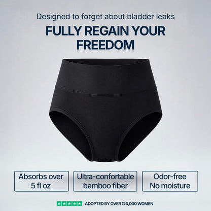 Pack of 3 Black High-Waisted Absorbent Briefs