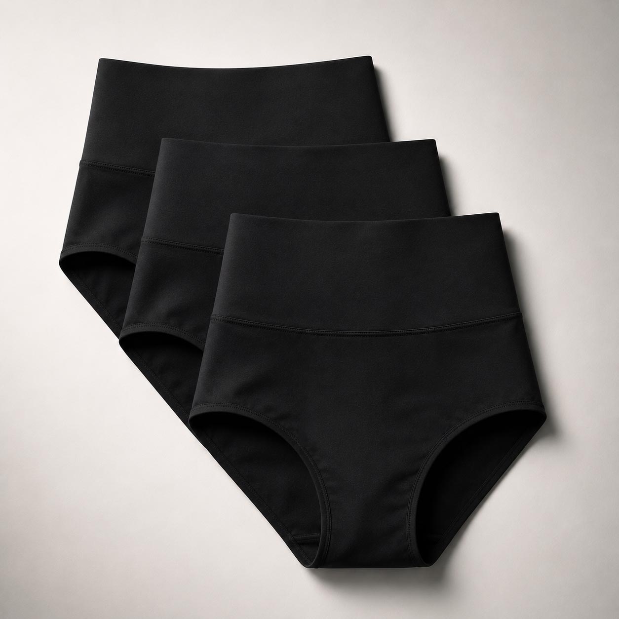 Pack of 3 Black High-Waisted Absorbent Briefs