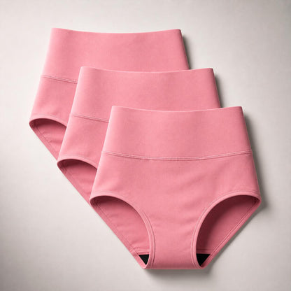 Pink High-Waisted Absorbent Briefs