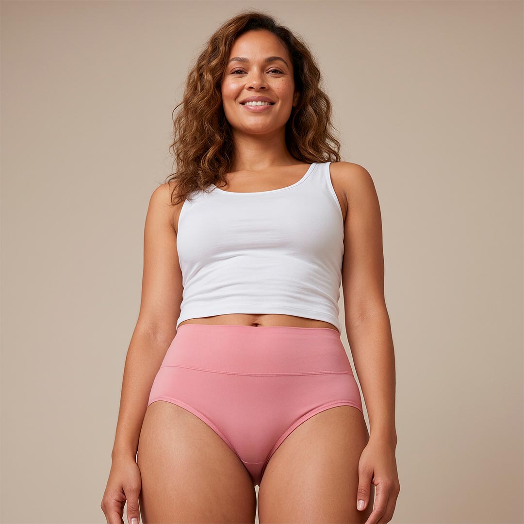 Pink High-Waisted Absorbent Briefs