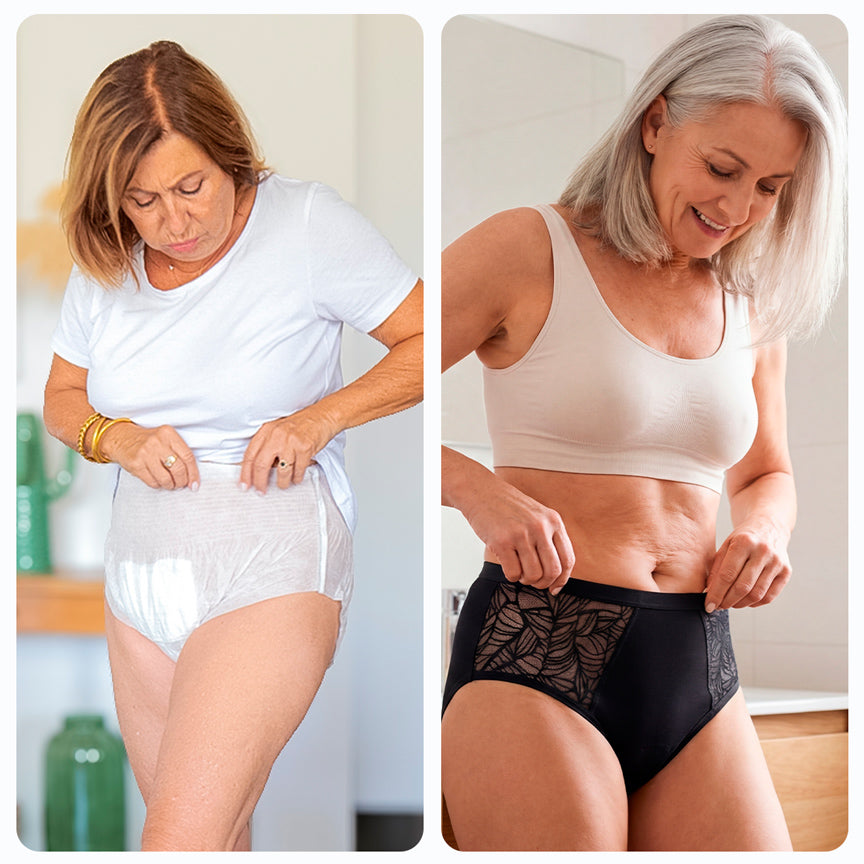 Absorbent Incontinence Panties with Side Lace