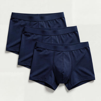 3-pack of Orykas men's navy blue washable incontinence boxer briefs – ultra-absorbent bamboo fiber underwear for reliable daily bladder leak protection