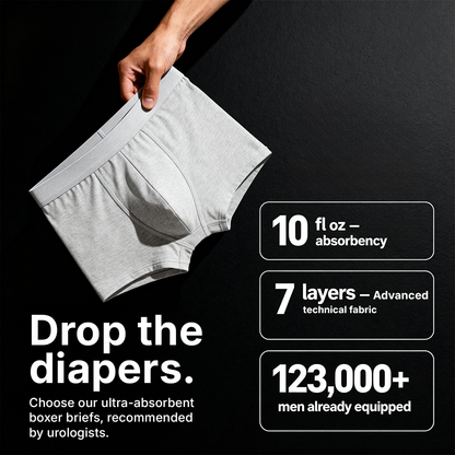 Men's Washable Incontinence Boxer Briefs