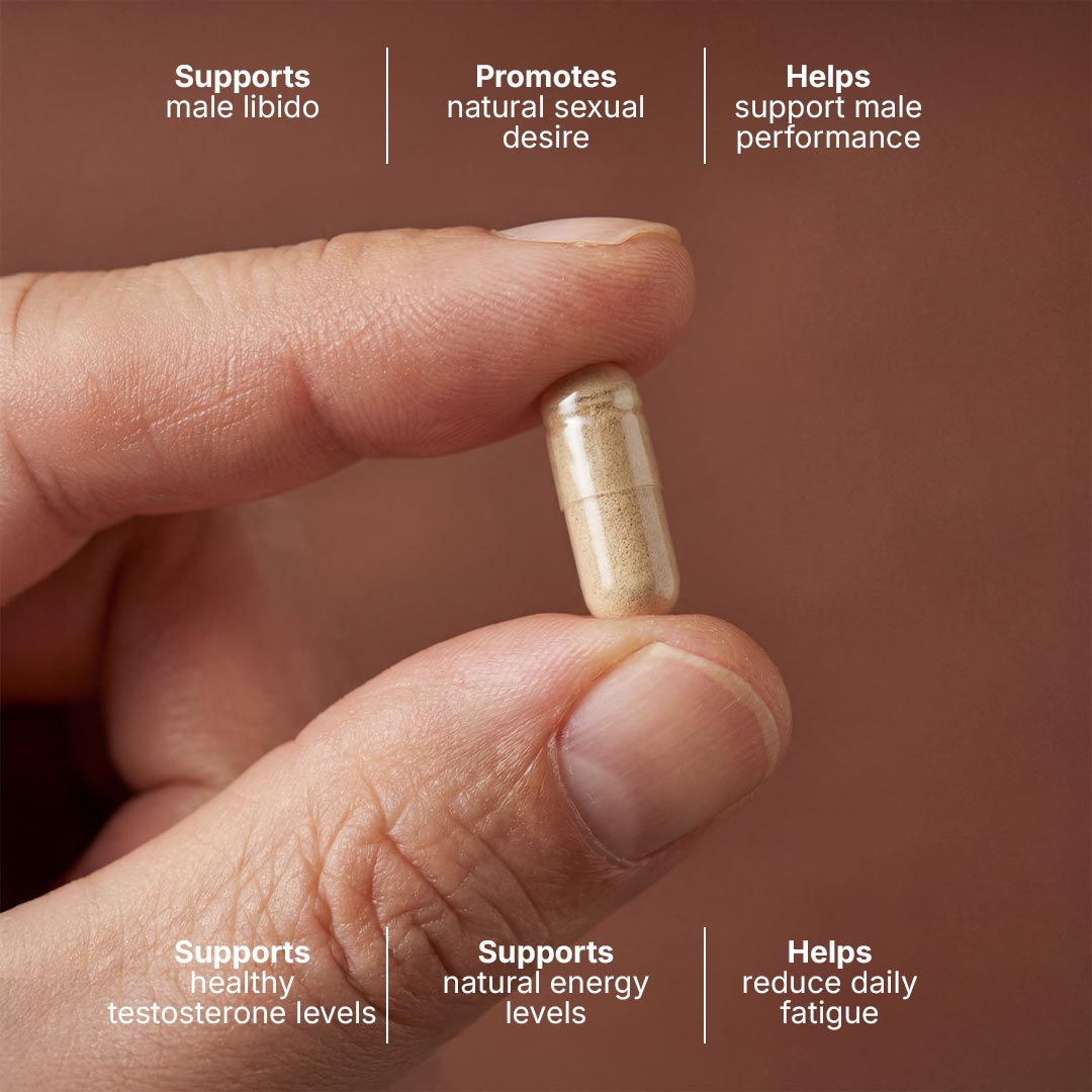 Orykas Vitality supplement benefits infographic for US men – natural ingredients supporting energy, libido, hormonal balance, and men's wellness